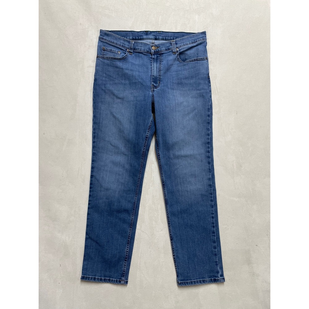 LL Bean 1912 Quality Denim CoolMax Straight Leg Jeans Blue Mens 35x30
